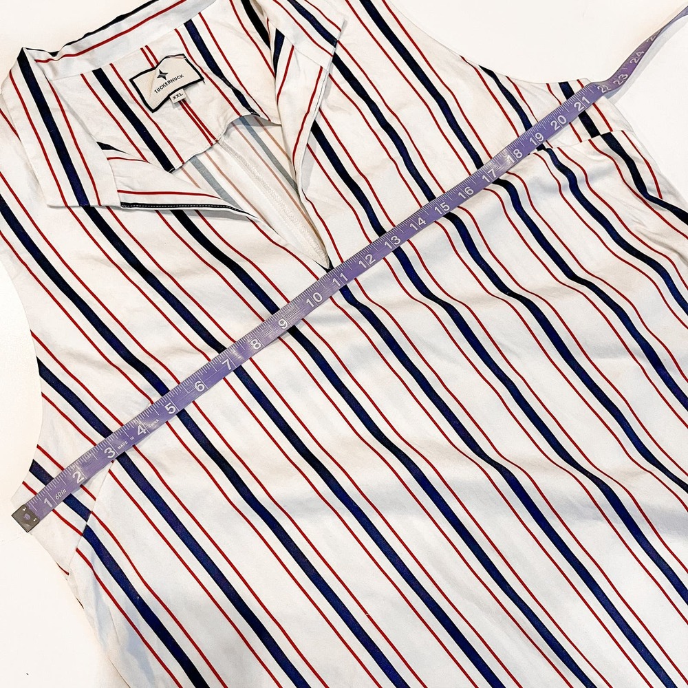 Tuckernuck Striped Mini Dress - White, Red, Blue - Picture 12 of 13